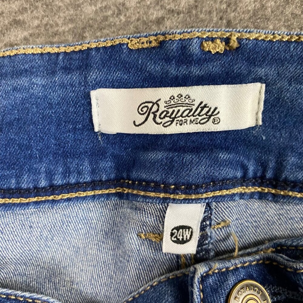 Royalty For Me Womens Plus Size 24W Blue Skinny Jeans Stretch Denim Skinny Leg - Picture 2 of 7